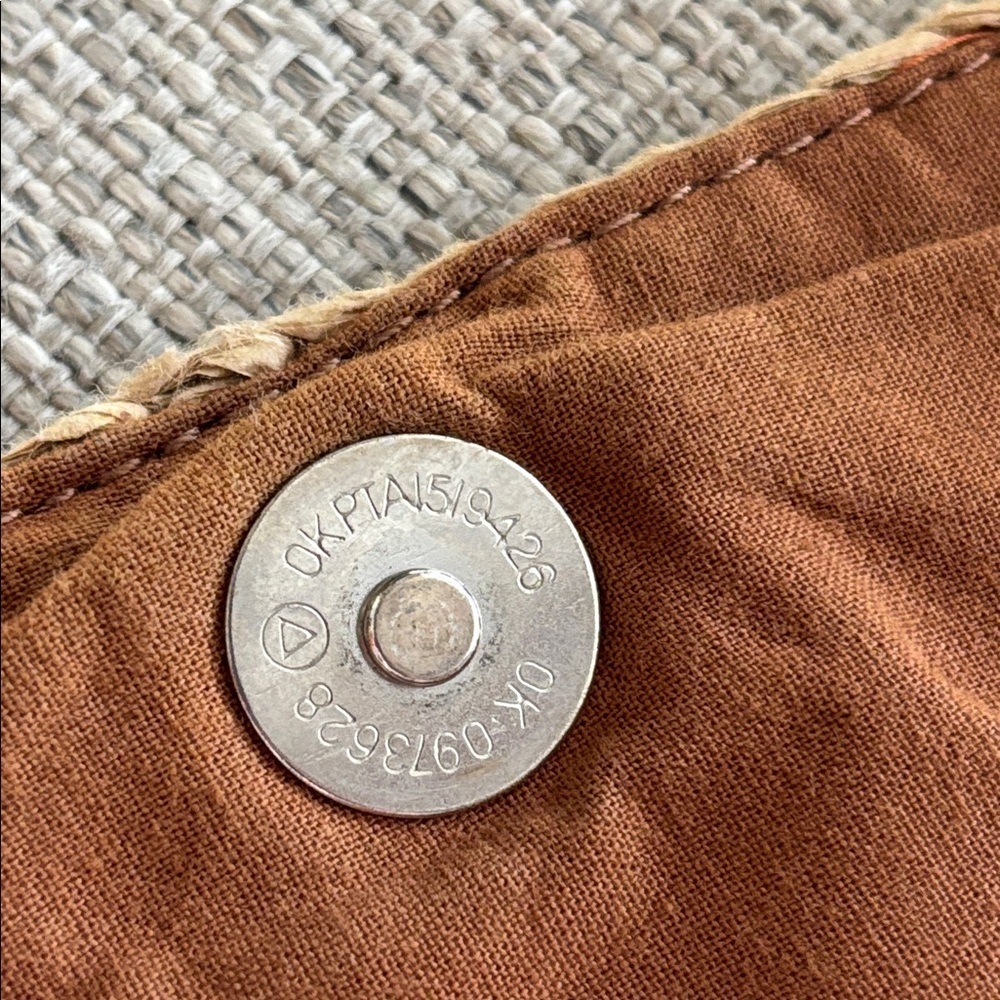Free People Vintage boho suede leather and paper Raffia beaded crossbody purse - Picture 11 of 16
